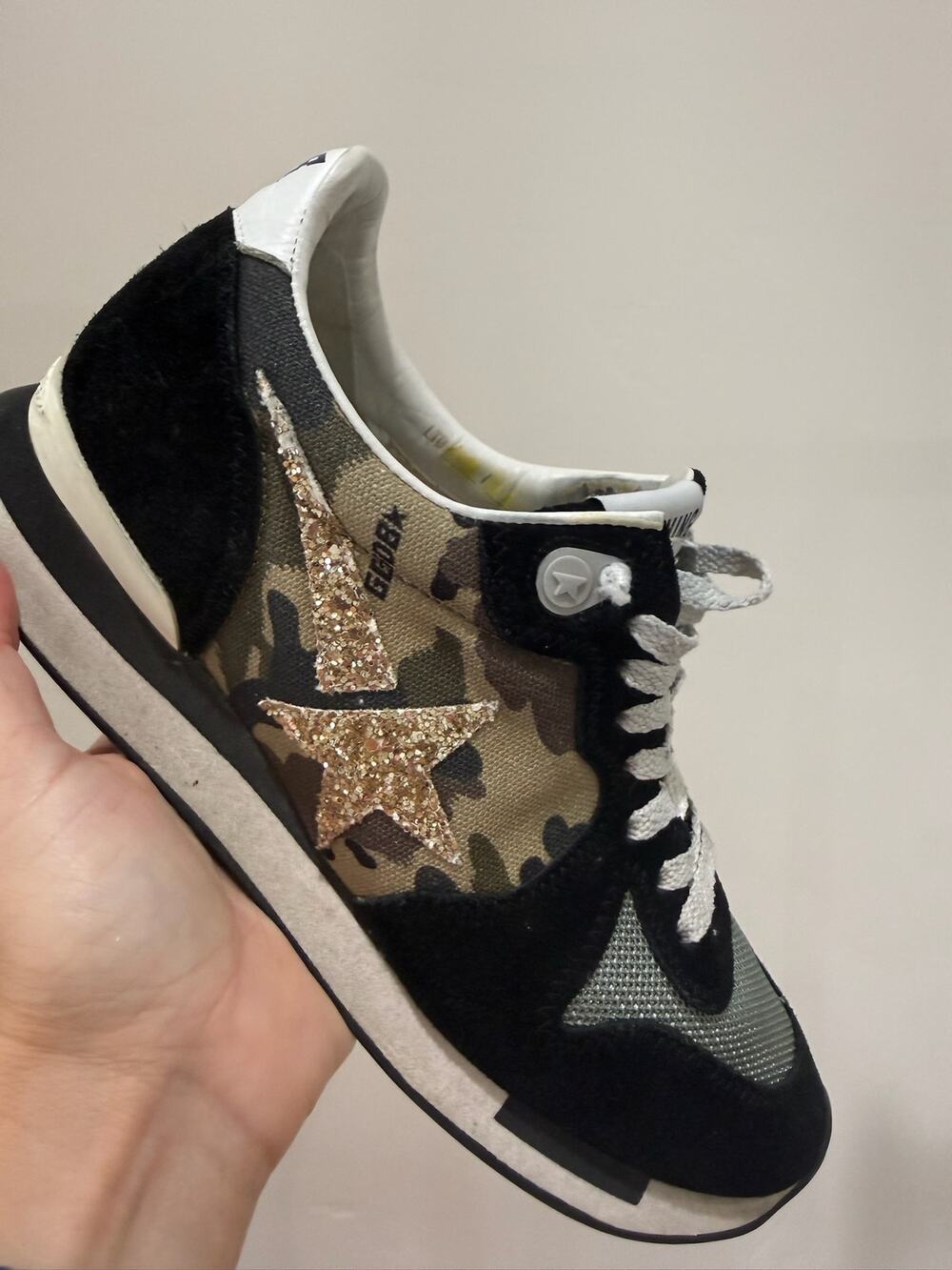 Golden Goose Dad Star Running Shoes 37 Womens 6.5-7 Black Gold Sneakers